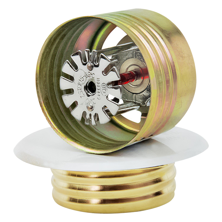 Concealed fire sprinkler with white cover