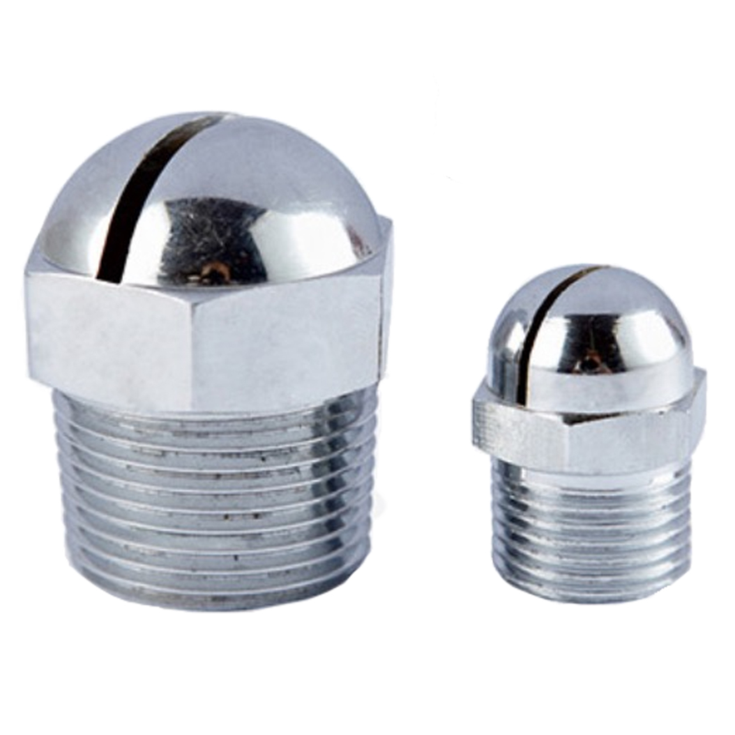 Pendent Type Water Curtain Nozzle (brass, chrome) – forms isolation water curtain for fire containment.