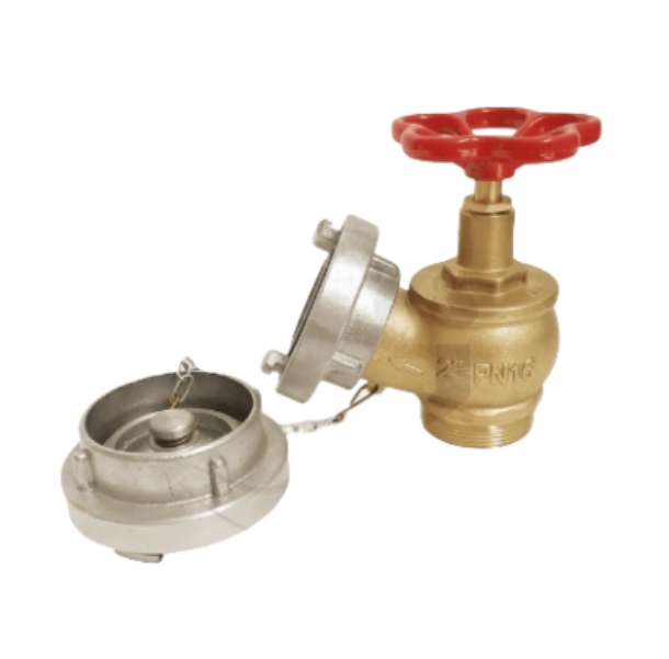 DIN Landing Valve – Wet-barrel brass hydrant, 20 Bar working pressure, red finish for outdoor mild climates.