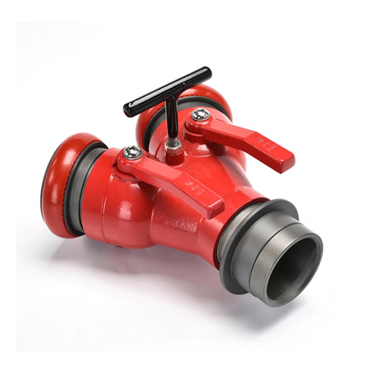Aluminum Alloy Fire Splitter – 24 Bar working pressure, lever control, enables efficient water management in fire suppression.