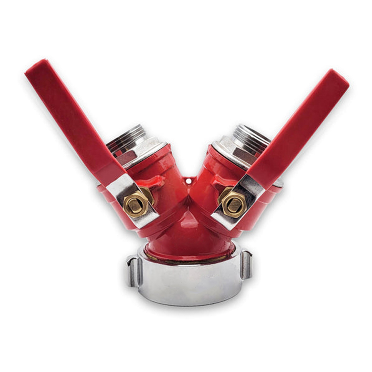 Dividing Breeching 2 Way Lever Controlled – Splits single hose line into two, lever - controlled for independent water flow in firefighting.